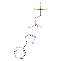 Chemical structure of 2,2,2-trifluoroethyl N-[5-(pyridin-2-yl)-1,3,4-thiadiazol-2-yl]carbamate - CSSB00000745367