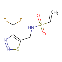 Chemical structure of N-{[4-(difluoromethyl)-1,2,3-thiadiazol-5-yl]methyl}ethene-1-sulfonamide - CSSB20526668115