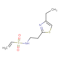 Chemical structure of N-[2-(4-ethyl-1,3-thiazol-2-yl)ethyl]ethene-1-sulfonamide - CSSB21332166297
