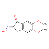 Chemical structure of 2-(hydroxyimino)-5,6-dimethoxy-2,3-dihydro-1H-inden-1-one - CSSB00025731807
