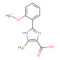 Chemical structure of 2-(2-methoxyphenyl)-5-methyl-1H-imidazole-4-carboxylic acid - CSSB00000339463