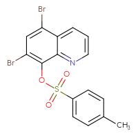 Chemical structure of 5,7-dibromoquinolin-8-yl 4-methylbenzene-1-sulfonate - CSSB00026505435