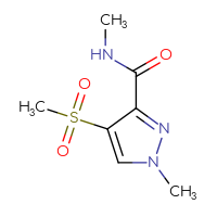 Chemical structure of 4-methanesulfonyl-N,1-dimethyl-1H-pyrazole-3-carboxamide - CSSB06990806215