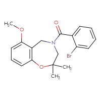 Chemical structure of 4-(2-bromobenzoyl)-6-methoxy-2,2-dimethyl-2,3,4,5-tetrahydro-1,4-benzoxazepine - CSSB16278219680
