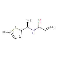 Chemical structure of N-[(1R)-1-(5-bromothiophen-2-yl)ethyl]prop-2-enamide - CSSB09895017820