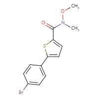 Chemical structure of 5-(4-bromophenyl)-N-methoxy-N-methylthiophene-2-carboxamide - CSSB02008035395