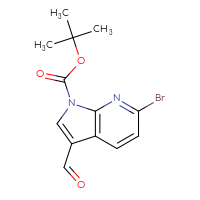 Chemical structure of tert-butyl 6-bromo-3-formyl-1H-pyrrolo[2,3-b]pyridine-1-carboxylate - CSSB21332060769