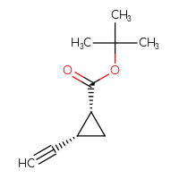 Chemical structure of tert-butyl (1R,2S)-2-ethynylcyclopropane-1-carboxylate - CSSB02126369616