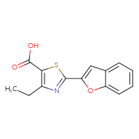 Chemical structure of 2-(1-benzofuran-2-yl)-4-ethyl-1,3-thiazole-5-carboxylic acid - CSSB00002047159