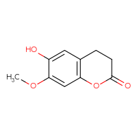 Chemical structure of 6-hydroxy-7-methoxy-3,4-dihydro-2H-1-benzopyran-2-one - CSSB00010673076