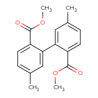 Chemical structure of 2,2'-dimethyl 5,5'-dimethyl-[1,1'-biphenyl]-2,2'-dicarboxylate - CSSB21253046558