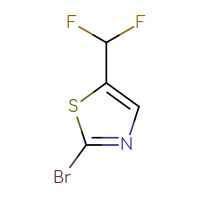 Chemical structure of 2-bromo-5-(difluoromethyl)-1,3-thiazole - CSSB00016067602