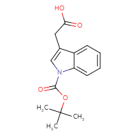 Chemical structure of 2-{1-[(tert-butoxy)carbonyl]-1H-indol-3-yl}acetic acid - CSSB00010244971