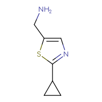 Chemical structure of 1-(2-cyclopropyl-1,3-thiazol-5-yl)methanamine - CSSB00011446843