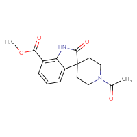 Chemical structure of methyl 1'-acetyl-2-oxo-1,2-dihydrospiro[indole-3,4'-piperidine]-7-carboxylate - CSSB21291564801