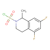 Chemical structure of 5,7-difluoro-1-methyl-1,2,3,4-tetrahydroisoquinoline-2-sulfonyl chloride - CSSB21224774926