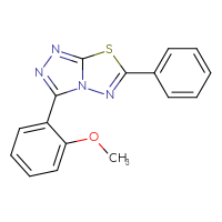 Chemical structure of 3-(2-methoxyphenyl)-6-phenyl-[1,2,4]triazolo[3,4-b][1,3,4]thiadiazole - CSSB00121637848