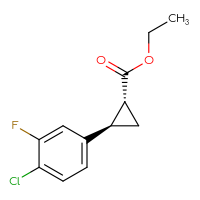 Chemical structure of ethyl (1R,2R)-2-(4-chloro-3-fluorophenyl)cyclopropane-1-carboxylate - CSSB14813039747