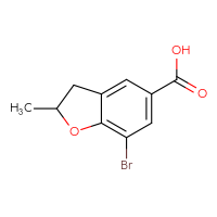 Chemical structure of 7-bromo-2-methyl-2,3-dihydro-1-benzofuran-5-carboxylic acid - CSSB00015481225