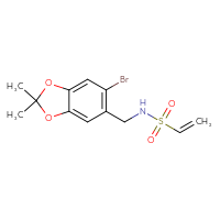 Chemical structure of N-[(6-bromo-2,2-dimethyl-2H-1,3-benzodioxol-5-yl)methyl]ethene-1-sulfonamide - CSSB21332053469