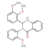 Chemical structure of 2-(2,3-dimethoxyphenyl)-3-(2-methoxyphenyl)-1,2,3,4-tetrahydroquinazolin-4-one - CSSB00026571943