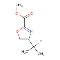 Chemical structure of methyl 4-(2-fluoropropan-2-yl)-1,3-oxazole-2-carboxylate - CSSB00051417100