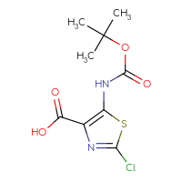 Chemical structure of 5-{[(tert-butoxy)carbonyl]amino}-2-chloro-1,3-thiazole-4-carboxylic acid - CSSB06358987843