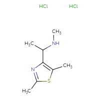 Chemical structure of [1-(2,5-dimethyl-1,3-thiazol-4-yl)ethyl](methyl)amine dihydrochloride - CSSB00015186387