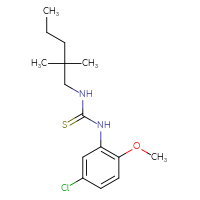 Chemical structure of 1-(5-chloro-2-methoxyphenyl)-3-(2,2-dimethylpentyl)thiourea - CSSB21432495736