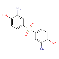 Chemical structure of 2-amino-4-(3-amino-4-hydroxybenzenesulfonyl)phenol - CSSB00000027221