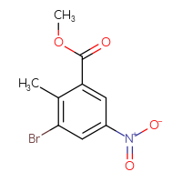 Chemical structure of methyl 3-bromo-2-methyl-5-nitrobenzoate - CSSB00000728688