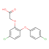 Chemical structure of 2-[5-chloro-2-(4-chlorophenoxy)phenoxy]acetic acid - CSSB21432514148