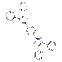 Chemical structure of 2-[4-(4,5-diphenyl-1H-imidazol-2-yl)phenyl]-4,5-diphenyl-1H-imidazole - CSSB00138433267