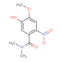 Chemical structure of 5-hydroxy-4-methoxy-N,N-dimethyl-2-nitrobenzamide - CSSB02283616277