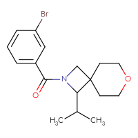 Chemical structure of 2-(3-bromobenzoyl)-1-(propan-2-yl)-7-oxa-2-azaspiro[3.5]nonane - CSSB00070267400