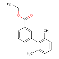 Chemical structure of ethyl 2',6'-dimethyl-[1,1'-biphenyl]-3-carboxylate - CSSB06582435889