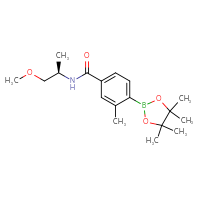 Chemical structure of N-[(2R)-1-methoxypropan-2-yl]-3-methyl-4-(4,4,5,5-tetramethyl-1,3,2-dioxaborolan-2-yl)benzamide - CSSB02526927262