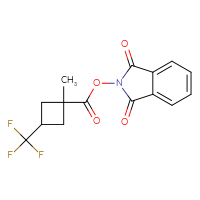 Chemical structure of 1,3-dioxo-2,3-dihydro-1H-isoindol-2-yl 1-methyl-3-(trifluoromethyl)cyclobutane-1-carboxylate - CSSB02516631917