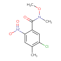 Chemical structure of 5-chloro-N-methoxy-N,4-dimethyl-2-nitrobenzamide - CSSB01998641258