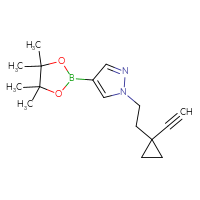 Chemical structure of 1-[2-(1-ethynylcyclopropyl)ethyl]-4-(4,4,5,5-tetramethyl-1,3,2-dioxaborolan-2-yl)-1H-pyrazole - CSSB14918254936
