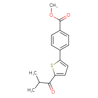 Chemical structure of methyl 4-[5-(2-methylpropanoyl)thiophen-2-yl]benzoate - CSSB14024120030