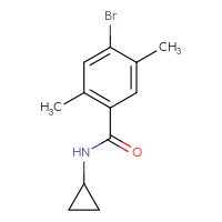 Chemical structure of 4-bromo-N-cyclopropyl-2,5-dimethylbenzamide - CSSB01992549544