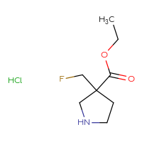 Chemical structure of ethyl 3-(fluoromethyl)pyrrolidine-3-carboxylate hydrochloride - CSSB20591798955