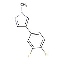 Chemical structure of 4-(3,4-difluorophenyl)-1-methyl-1H-pyrazole - CSSB00025777461
