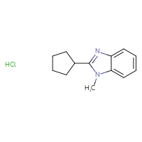 Chemical structure of 2-cyclopentyl-1-methyl-1H-1,3-benzodiazole hydrochloride - CSSS00027848552