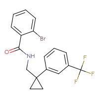 Chemical structure of 2-bromo-N-({1-[3-(trifluoromethyl)phenyl]cyclopropyl}methyl)benzamide - CSSB00326648063