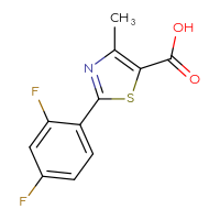 Chemical structure of 2-(2,4-difluorophenyl)-4-methyl-1,3-thiazole-5-carboxylic acid - CSSB00005686436