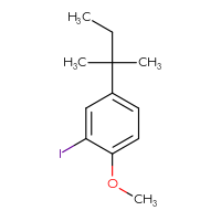 Chemical structure of 2-iodo-1-methoxy-4-(2-methylbutan-2-yl)benzene - CSSB20101735969