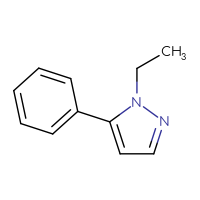 Chemical structure of 1-ethyl-5-phenyl-1H-pyrazole - CSSB00011464481