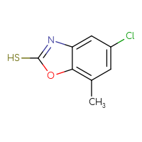 Chemical structure of 5-chloro-7-methyl-1,3-benzoxazole-2-thiol - CSSB00000756980